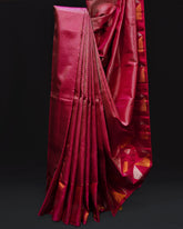 Majestic Magenta Pink Kanjivaram Silk Saree with Brocade Elegance